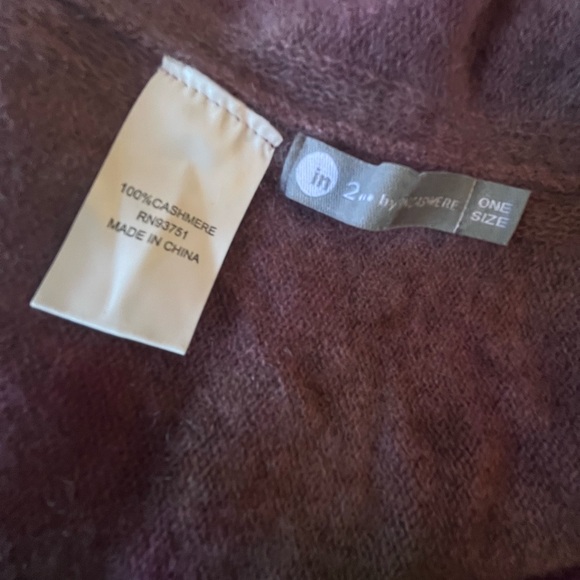 In2 by InCashmere 100% Cashmere Purple Tie Dye Poncho Sweater OS S M L XL - Picture 4 of 5